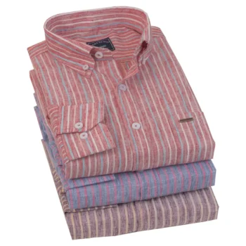 كوليكشن قميص كتان رجالي موديل L90 ألوان صيفية