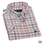 قميص رجالي كتان نص كم كاروهات كشمير 49