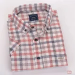 قميص رجالي كتان نص كم كاروهات كشمير 48