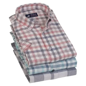 تشكيلة قمصان كتان نص كم كاروهات | S.Nova