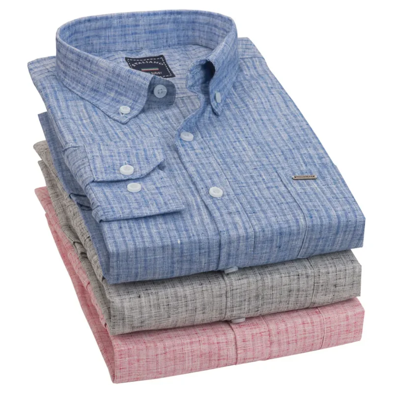 تشكيلة قمصان كتان كم كامل W50