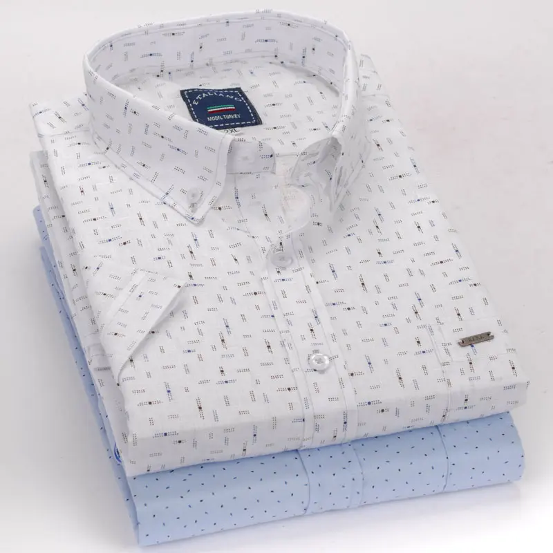 تشكيلة قمصان رجالي نص كم منقوشة K10