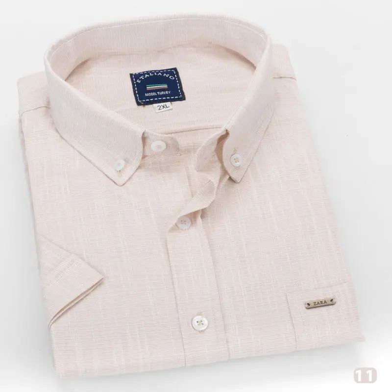 قميص رجالي نص كم أوف وايت كريمي 11