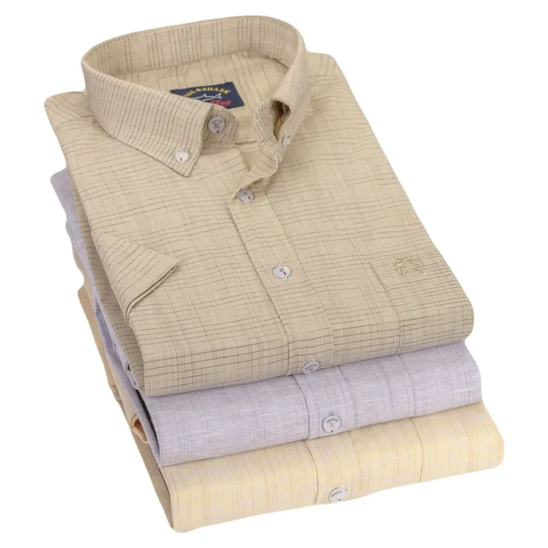 مجموعة قمصان كتان صيفية بألوان متعددة من S.NOVA