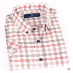 قميص كاروهات مودرن لون كشمير نص كم - كود 74