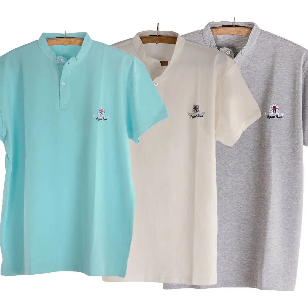 Henley Shirt Collection SH105 كوليكشن تيشرت قطن نص ياقة رجالي SH105