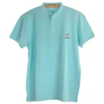 تيشرت قطن نص ياقة رجالي تركواز