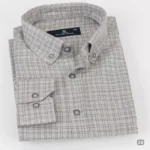 قميص كاروه رجالي رمادي 36