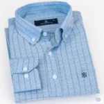 قميص مقلم رجالي لبني 33