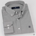 قميص مقلم رجالي رمادي 24