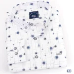 قميص رجالي منقوش أبيض سحابي كود 76