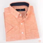 قميص هاواي رجالي برتقالي نص كم كود K11